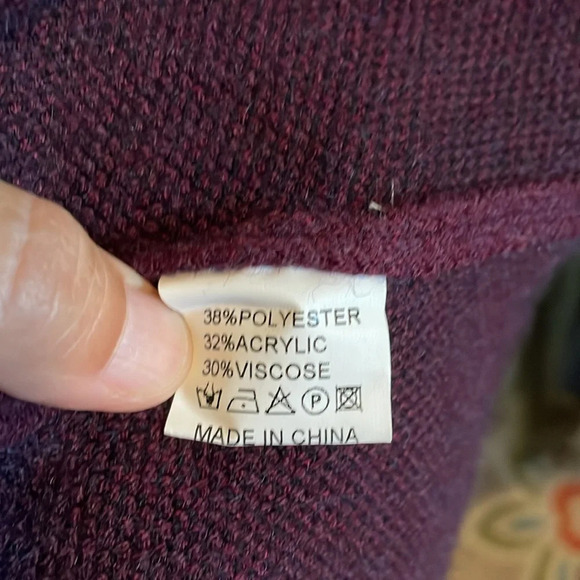 Simply couture sweater M/L cardigan coat front pocket 3/4 sleeves abstract print - Picture 5 of 11